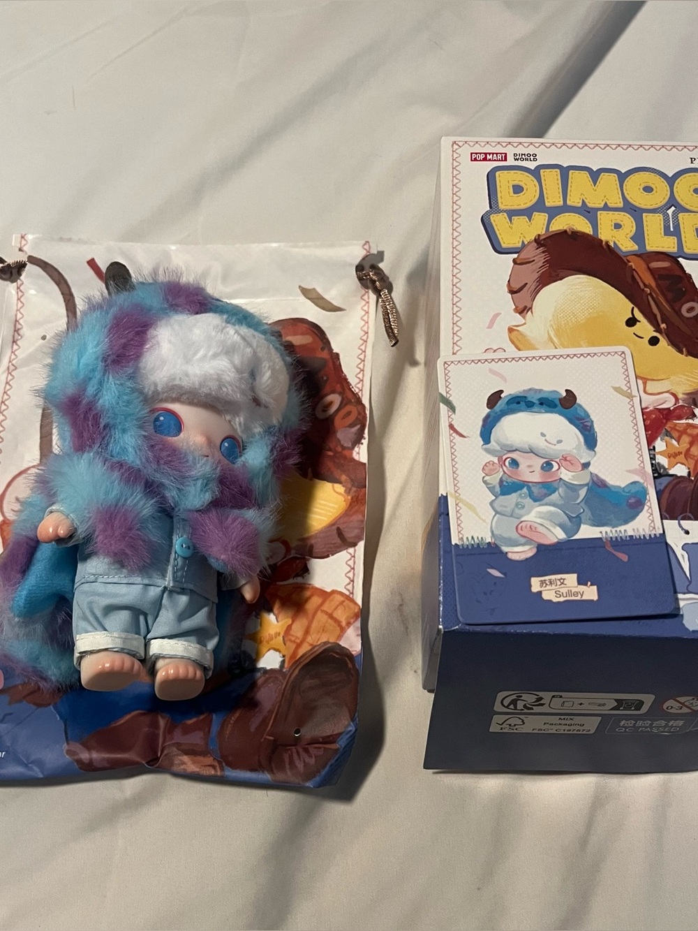 Pop Mart Dimoo Pixar Sulley plush pendant